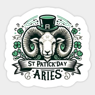 Astrology for Aries Birthday on St. Patrick's Day Sticker